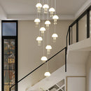 Axyaa Crystal Chandelier Stair Pendant Lamp for Modern Home Decoration