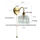 Axyaa Crystal Vintage LED Wall Lights Pull Chain Switch Stair Light Fixtures
