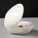 Axyaa White Ceramic Clam Shell Dinner Plate Molecular Cuisine Tableware