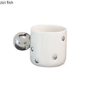 Axya Electroplated Ceramic Tea Coffee Mugs Set - Household Drinkware Kitchen Essentials