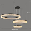 Axyaa Black Rings Pendant Lights: Modern, Minimalist Chandelier with Remote Control