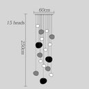 Axyaa Modern Stair Chandelier Pendant Light - LED Ceiling Lamp for Living Room
