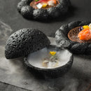 Axyaa Smoked Barbecue Planet Bowl - Volcanic Stone Coal Plate Concept Tableware