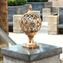 Axyaa Outdoor Globe Glass Column Lamp for Garden Pathway Lighting