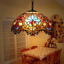 Axyaa Vintage Tiffany Glass Chandelier Restaurant Lantern
