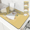 Axyaa Diatom Mud Kitchen Drain Pads, Festive Cartoon Design, Absorbent Tableware Mat