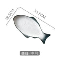 Axyaa Ceramic Fish Plate White Irregular Plate Kitchen Tableware Sushi Pasta Dessert