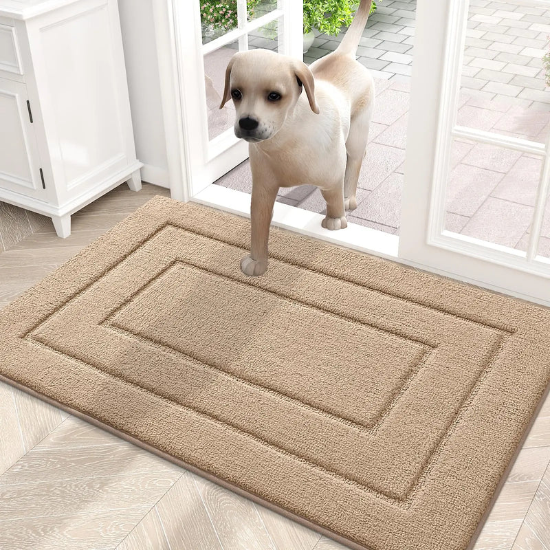 Axyaa Thicken Absorbent Indoor Entrance Door Mat Low-Profile Washable Floor Carpet