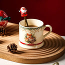 Axyaa Camellia Flower Ceramic Mug with Spoon - Festive Gift for Tea Lovers