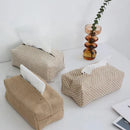Axyaa Cotton Linen Tissue Box Holder, Home Decor Handkerchief Container & Napkin Paper Bag