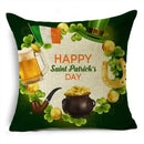 Axyaa Green Clover Pattern Pillowcase for St. Patrick's Day - 40/45/50cm