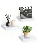 Axyaa Black Floating Wall Shelf Small Shelves with Mounting Brackets for Home Decor