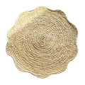 Axyaa Corn Husk Placemat Straw Woven Table Mat Curved Stitch Decorative Insulation