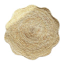 Axyaa Corn Husk Placemat Straw Woven Table Mat Curved Stitch Decorative Insulation