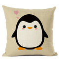 Axyaa Penguin Cushion Cover: Cute Sofa Pillow for Kids & Living Room, 45x45cm