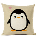 Axyaa Penguin Cushion Cover: Cute Sofa Pillow for Kids & Living Room, 45x45cm