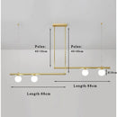 Axyaa Glass Globe Chandelier - Modern 3-Light Linear Ceiling Hanging Fixture