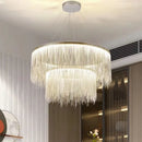 Axyaa Italian Tassel Aluminum Chain Chandelier - LED Pendant Lamp for Home Art Decor