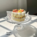 Axyaa Retro Heart Glass Dessert Plates Set for Home Table Decor