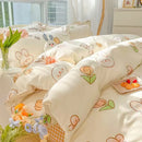 Axyaa Kawaii Kids Girls Bedding Set, Cute Print Duvet Cover, Single/Full/Queen Size