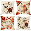 Axyaa Vintage Peony & Daisy Floral Velvet Throw Pillow Covers