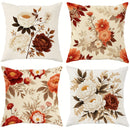Axyaa Vintage Peony & Daisy Floral Velvet Throw Pillow Covers