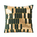 Axyaa Gold Embroidered Dutch Velvet Pillowcase - Geometric Abstract Design