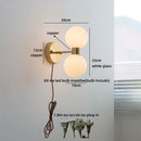 Axyaa Gold Copper Glass Ball LED Wall Light