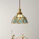 Axyaa Amber Glass LED Pendant Light, Nordic Copper Suspension Luminaire