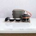 Axyaa Portable KungFu Tea Set: Pot, 3 Cups, Filter; Outdoor, Travel, Business, Camping