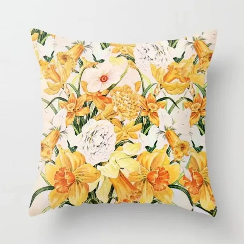 Yellow Giraffe Design Throw Pillow Cover for Home Decor by Axyaa