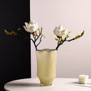Axyaa Black Pleated Glass Vase for Elegant Flower Arrangement