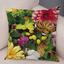 Axyaa Butterfly Flower Pillow Cover 45*45cm for Home Sofa Decor