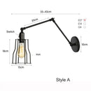 Axyaa Industrial Iron Double Arm Wall Lamp for Bedroom, Study, and Corridor