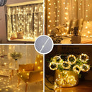 Axyaa Solar Fairy Curtain Lights for Outdoor Garden Wedding Party.