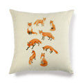 Axyaa Fox Pattern Linen Pillow Cover 45*45cm