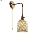 Axyaa Ceramic LED Wall Light Fixture with Pull Chain Switch