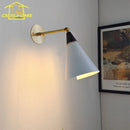 Axyaa Luxury Black/Gold Swing Arm LED Wall Lamp for Kitchen Island and Sofas