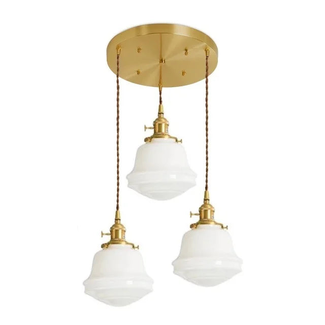 Axyaa White Glass LED Pendant Lamp Nordic Modern Hanglamp for Home, Bathroom, Bedroom