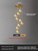 Axyaa Crystal Pendant Light: Luxury Grand Chandelier for Villa Loft Duplex