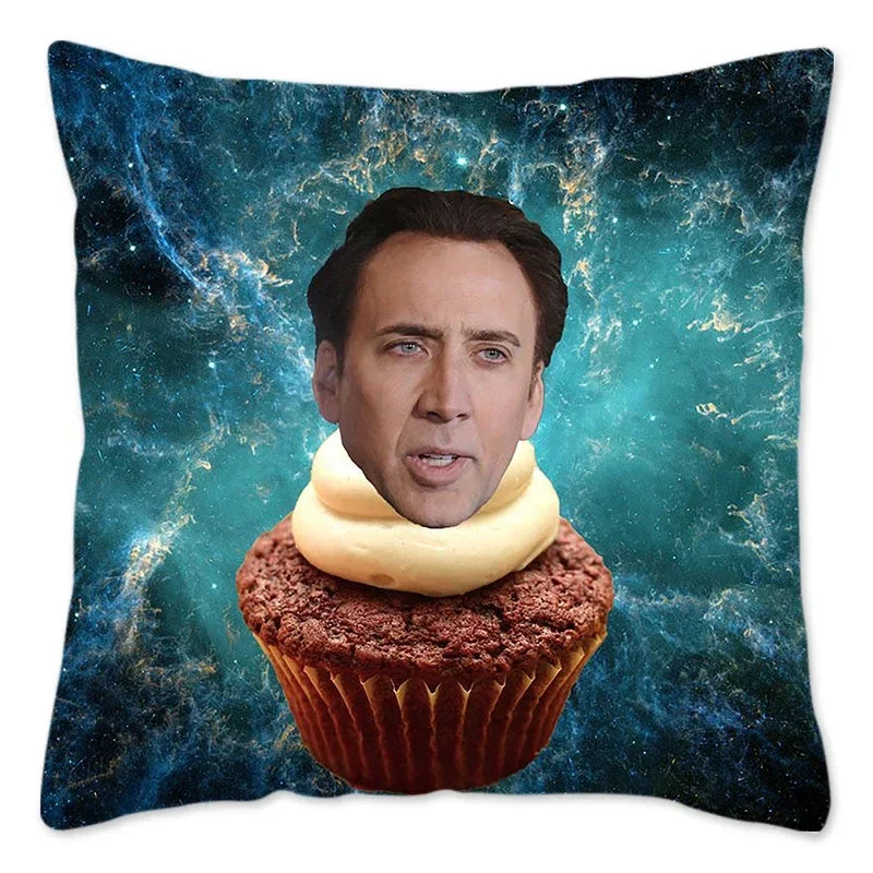 Nicolas Cage Sofa Pillow Cover by Axyaa - Home Decor Actor Cushion Case