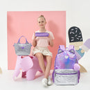 Axyaa Kids Cat Backpack with Lunch Box and Pencil Case for School