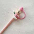 Cherry Blossom Bear Silicone Straw Cover for 30oz Cups by Axyaa