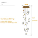 Axyaa Circle Wood LED Pendant Light for Luxury Living Spaces