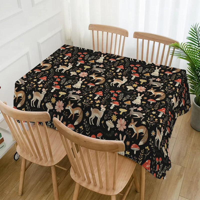 Axyaa Table Runner - Farmhouse Dining Decor for Kitchen, Wedding Party, Rabbit Flower Mushroom Theme