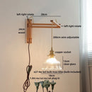 Axyaa Glass Flower LED Wall Lamp with Flexible Arm, Wood Modern Nordic Design