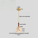 Axyaa Ceramic LED Pendant Light in White with Gold & Copper Accents