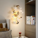 Axyaa Romantic Flowers LED Wall Sconce | Gold Metal Bedroom Lighting Fixture