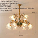 Axyaa Retro Glass Chandelier | Luxury Transparent Pendant Lamp for Home, Hotel, Villa