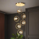Axyaa Crystal Chandelier Stair Pendant Lamp Living Room Lighting